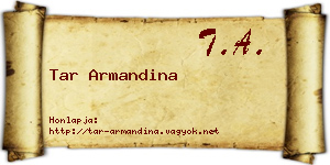 Tar Armandina névjegykártya